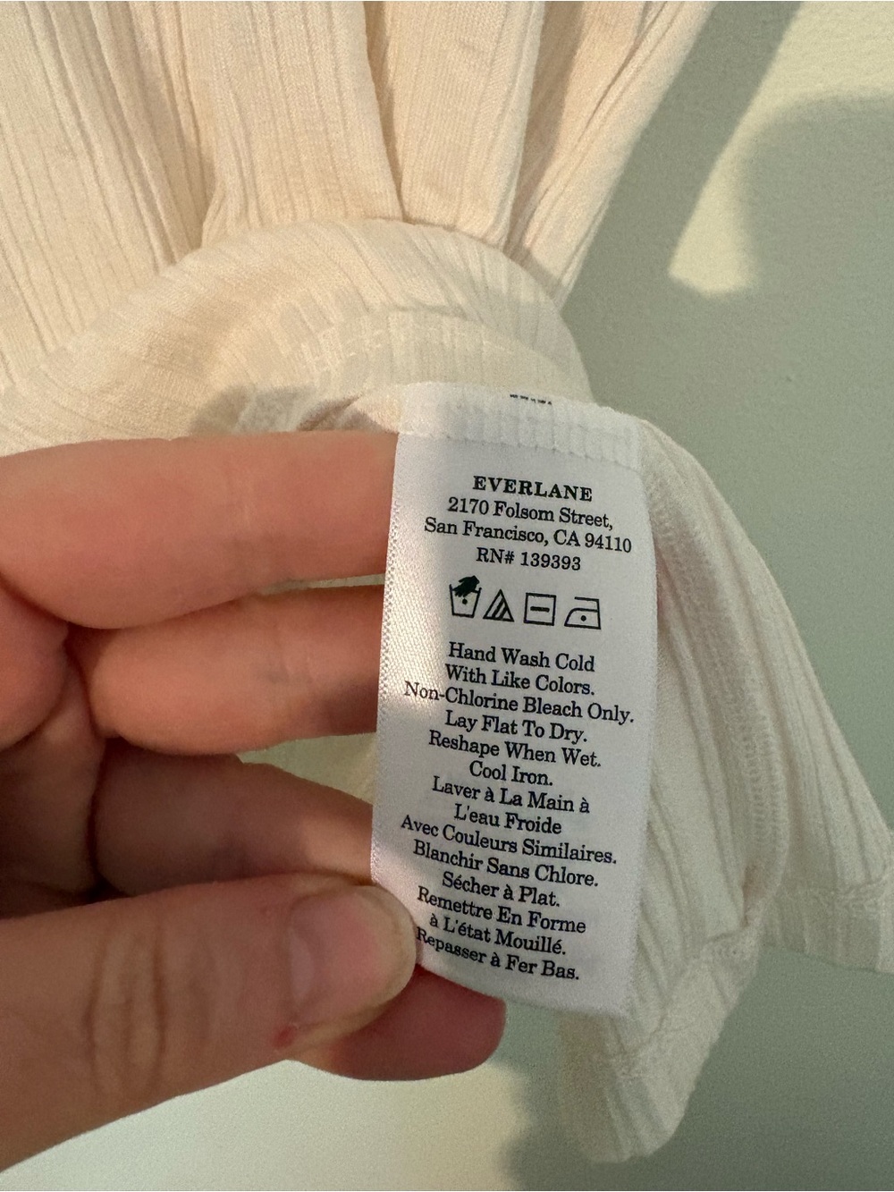NWT Everlane Off White Rib Muscle Tee Short Sleeve Neutral Chic Feminine Casual - Picture 9 of 11
